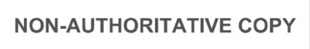 Footer text reading NON-AUTHORITATIVE COPY